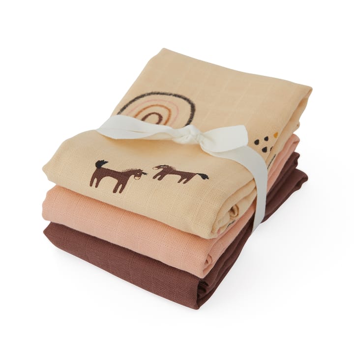 OYOY Mini Muslin Square håndklæde/tæppe 3-pak, Rainbow OYOY