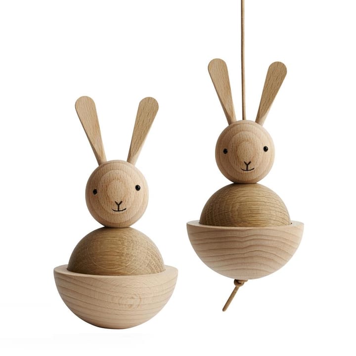 Rabbit træfigur, bøg-eg OYOY