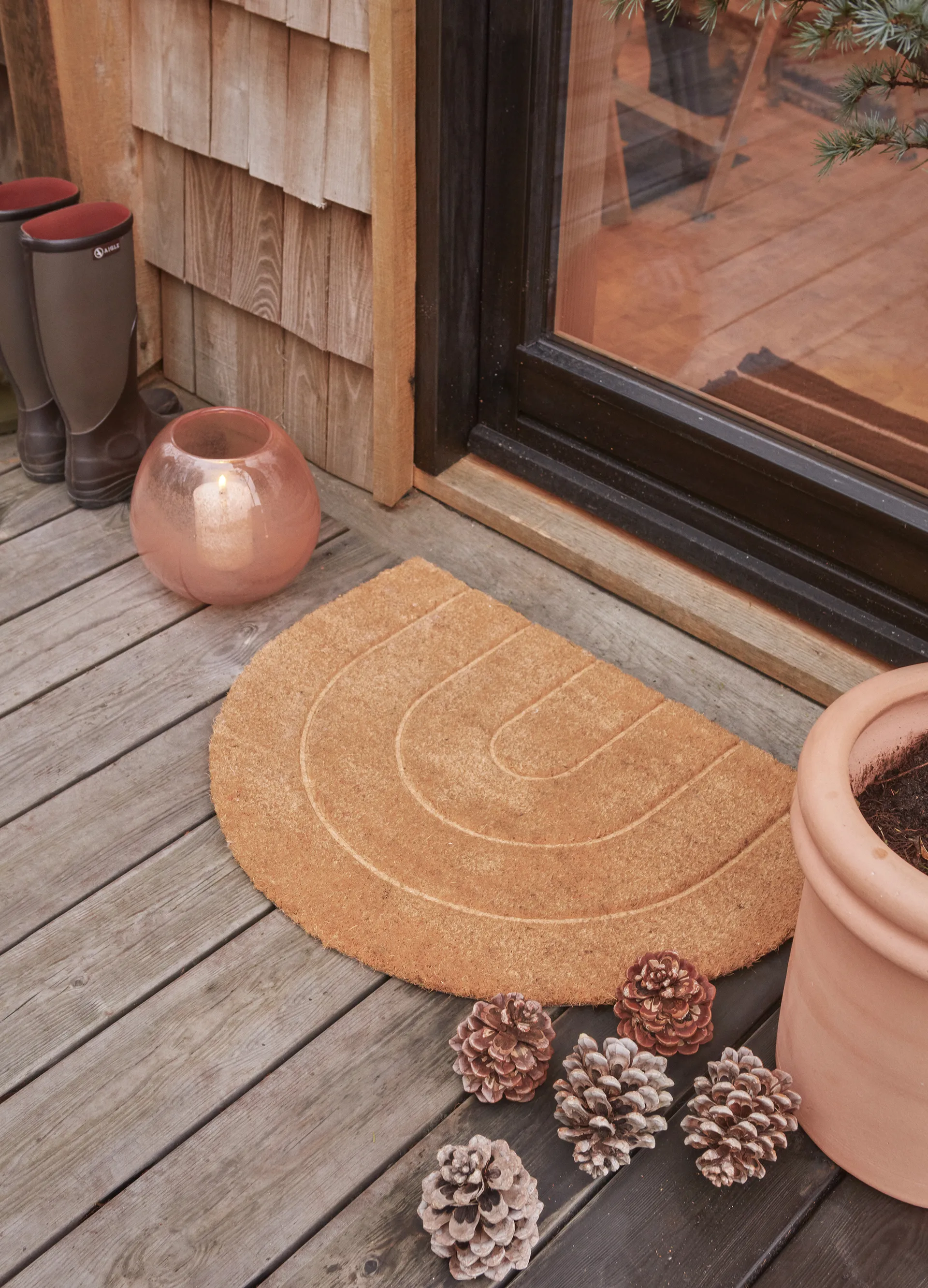 Rainbow dørmåtte 55x75 cm, Nature OYOY