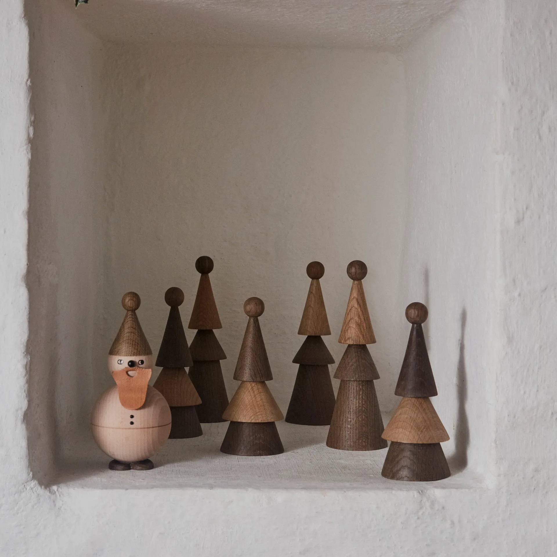 Santa Claus træfigur, Bøg/Eg/Læder OYOY