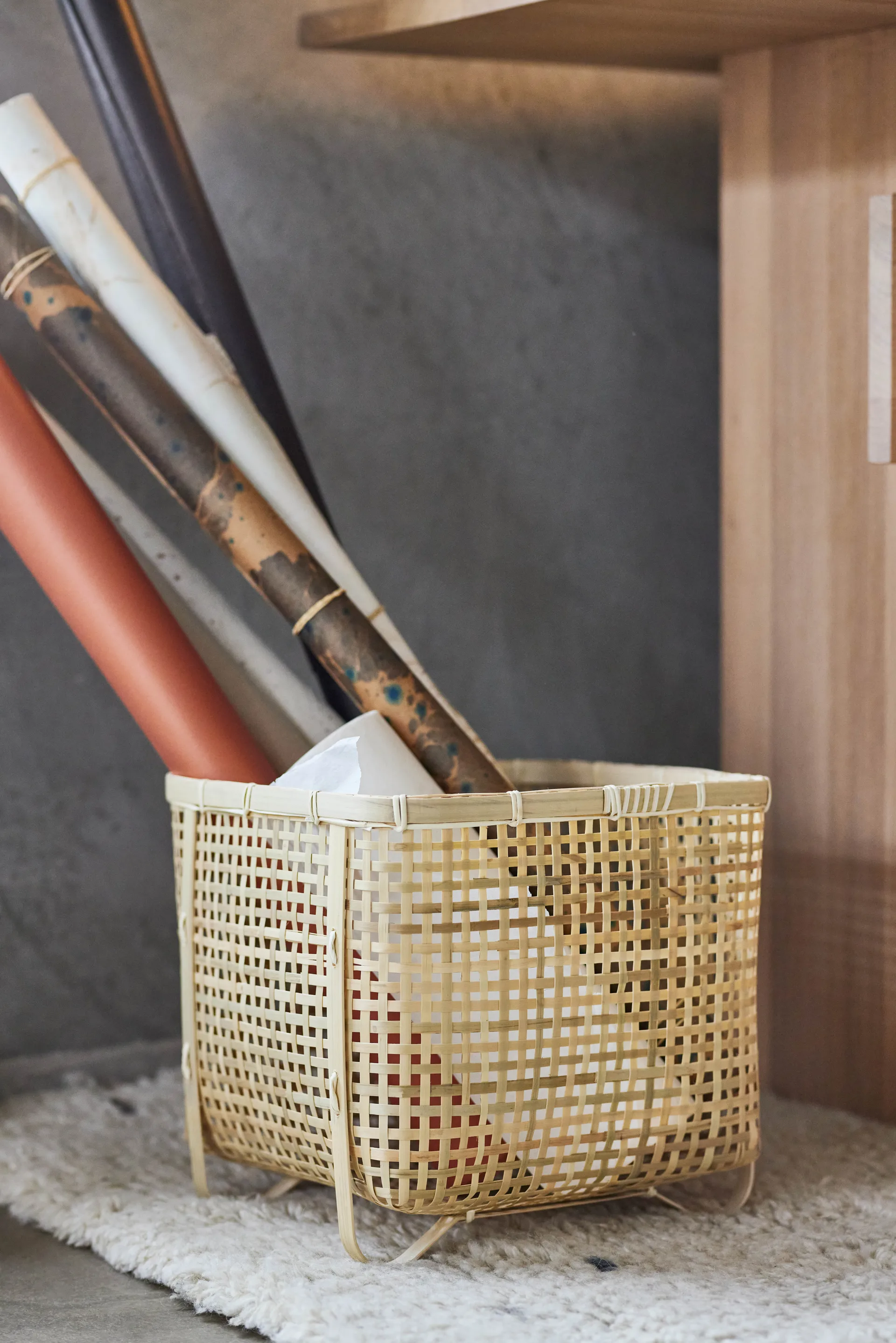 Sport opbevaringskurv square, Natur OYOY