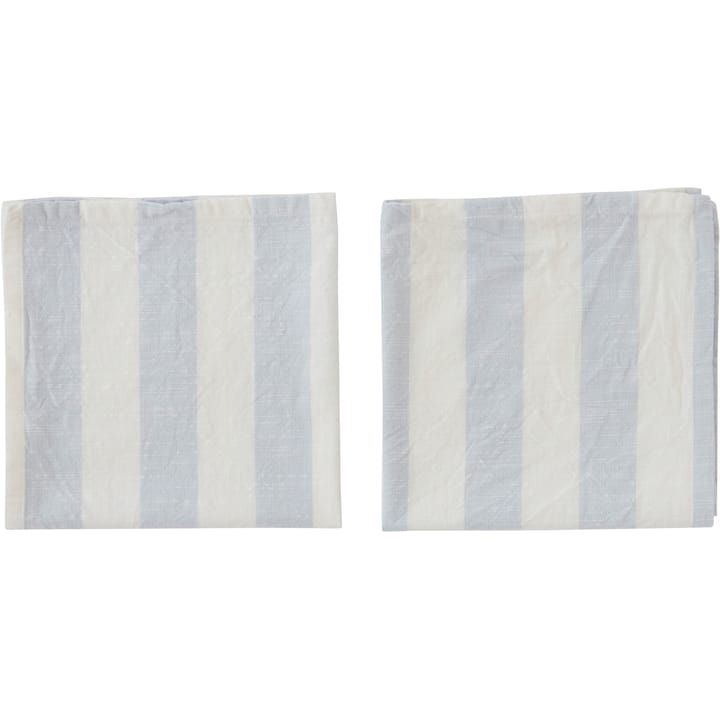 Striped serviet 45x45 cm 2-pak - Ice Blue - OYOY