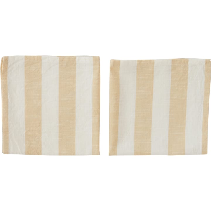 Striped serviet 45x45 cm 2-pak - Vanilla - OYOY