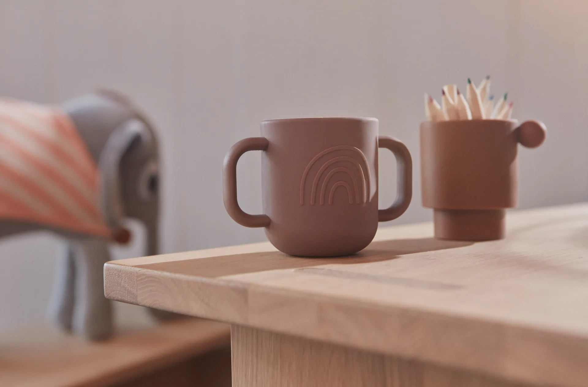 Tiny Inka kop 2-pak, Caramel/Rose OYOY