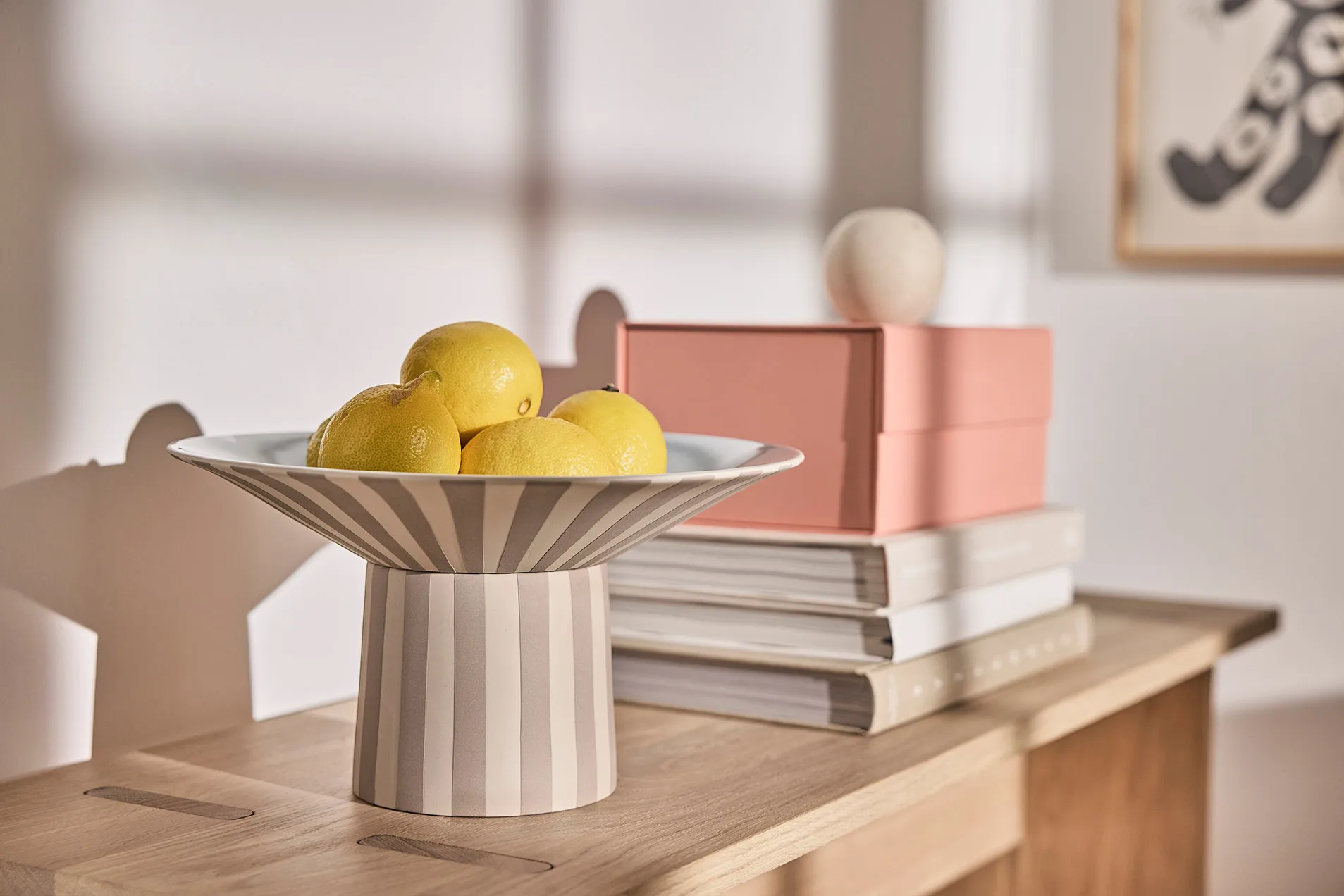 Toppu centerpiece høj Ø30x17 cm, Clay-Ice blue OYOY