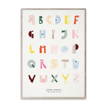 Alphabet Spaghetti ENG Multi-colour plakat  - 50x70 cm - Paper Collective