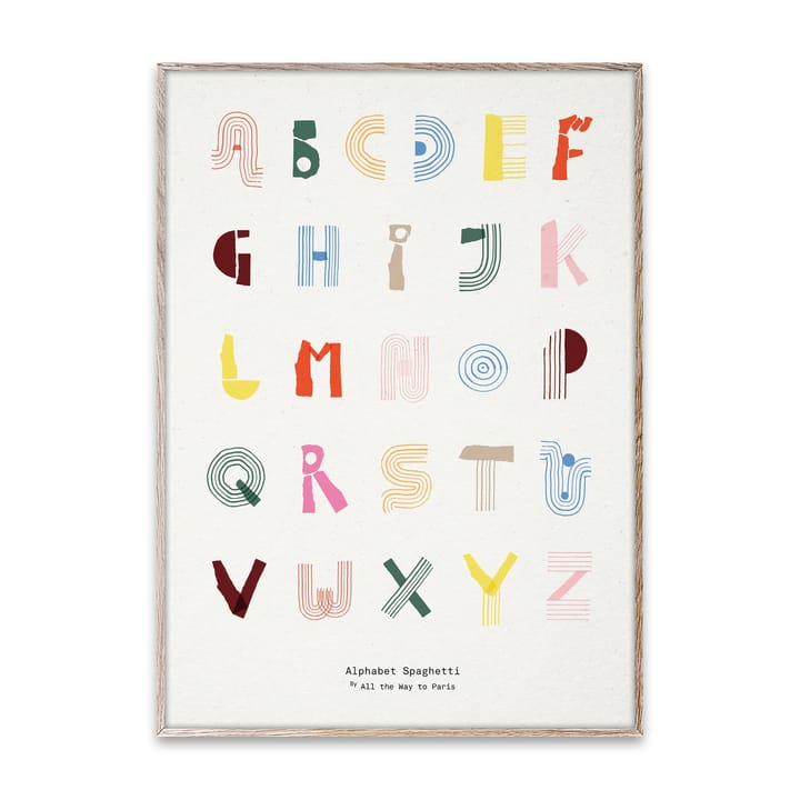 Alphabet Spaghetti ENG Multi-colour plakat  - 50x70 cm - Paper Collective