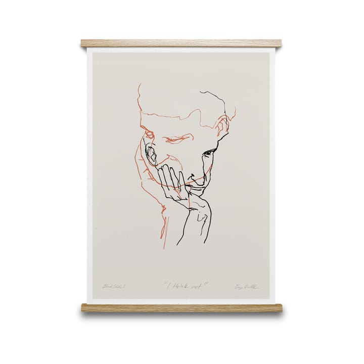 I Think Not 02 (red) plakat, 50x70 cm Paper Collective