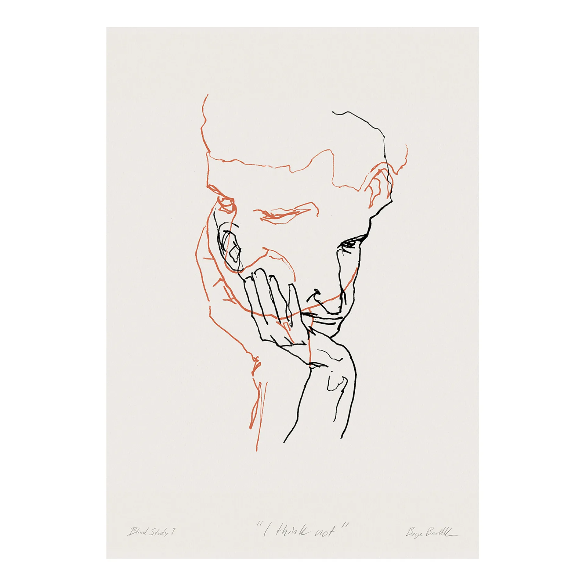 I Think Not 02 (red) plakat, 50x70 cm Paper Collective