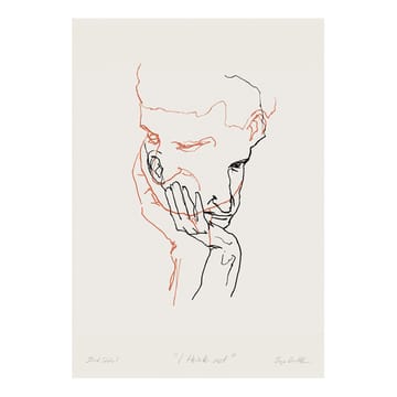 I Think Not 02 (red) plakat - 50x70 cm - Paper Collective