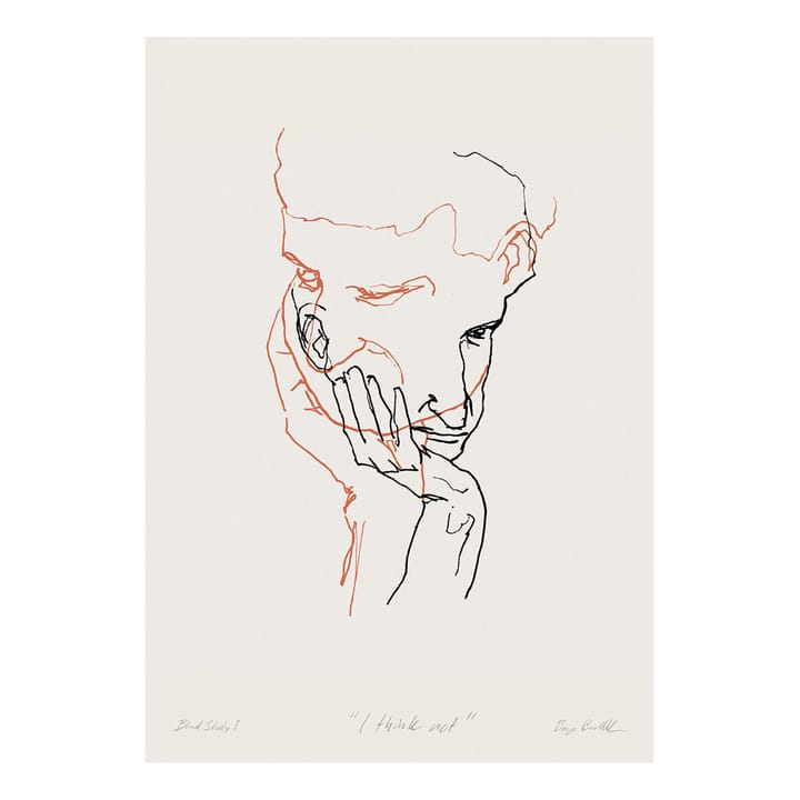 I Think Not 02 (red) plakat, 50x70 cm Paper Collective