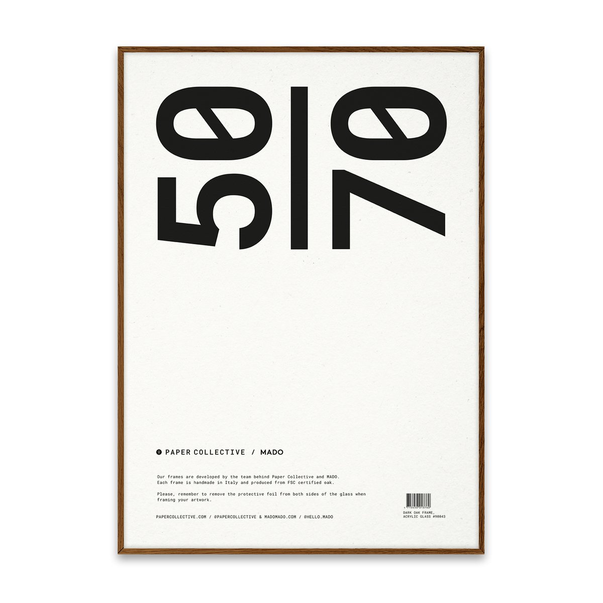 Paper Collective ramme plexiglas-mørk eg 50x70 cm | Skandinavisk Design | Billedrammer | Brun