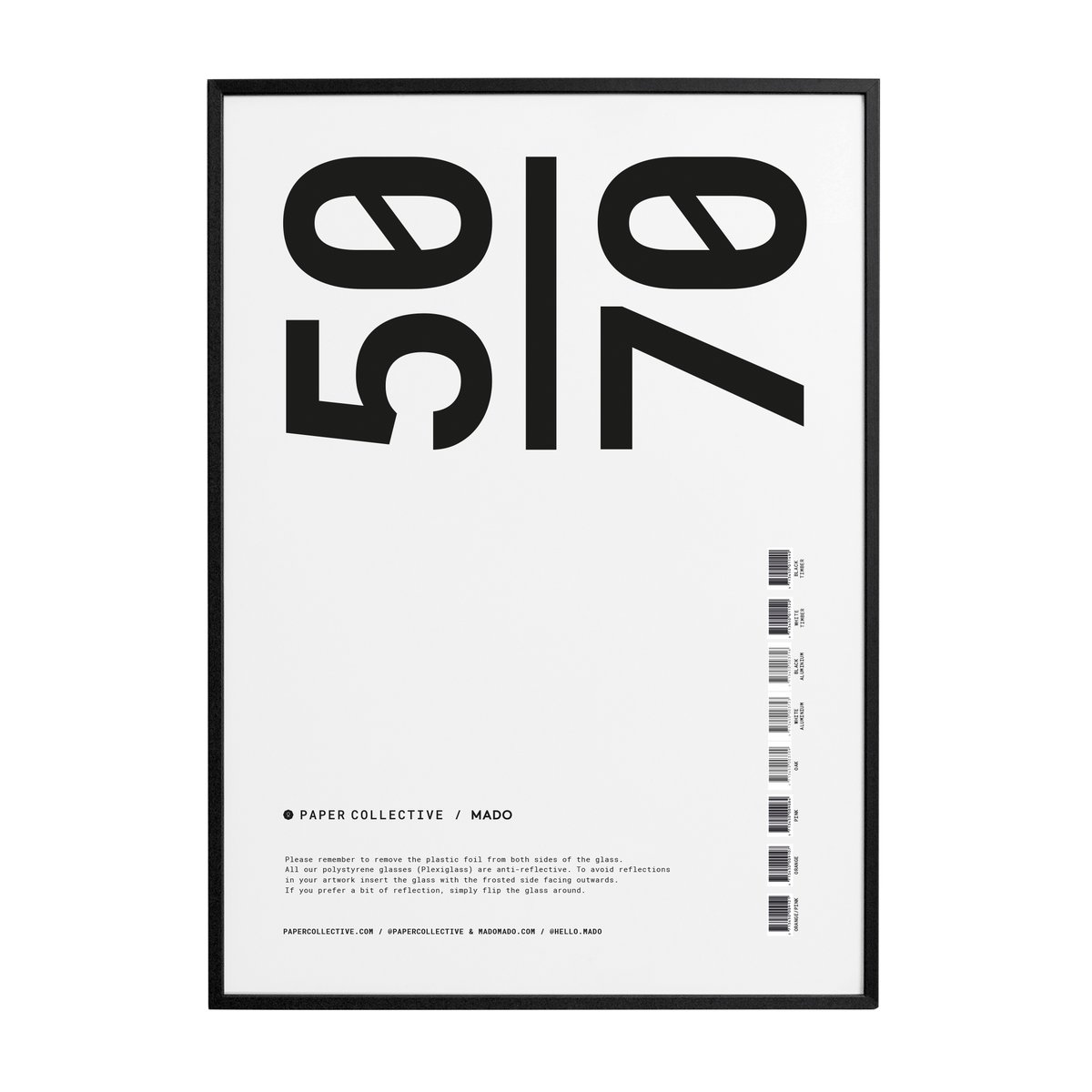Paper Collective ramme plexiglas-sort 50x70 cm | Skandinavisk Design | Billedrammer | Sort