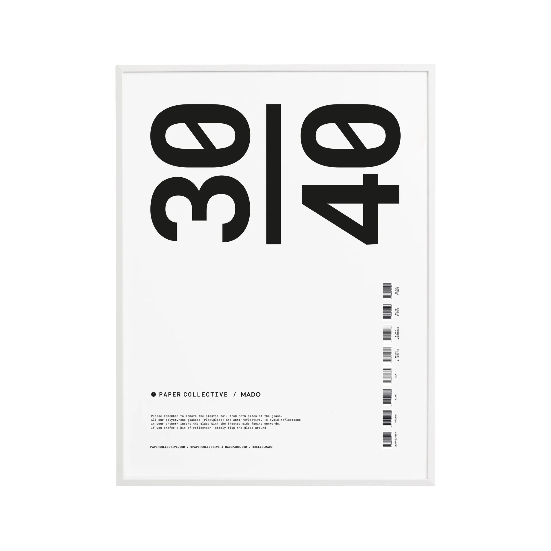Paper Collective ramme plexiglas/hvid, 30x40 cm Paper Collective