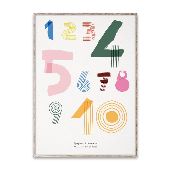 Spaghetti Numbers plakat - 50x70 cm - Paper Collective