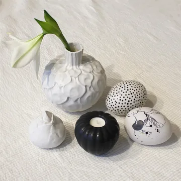 Paradis æg prikket - hvid-sort - Paradisverkstaden