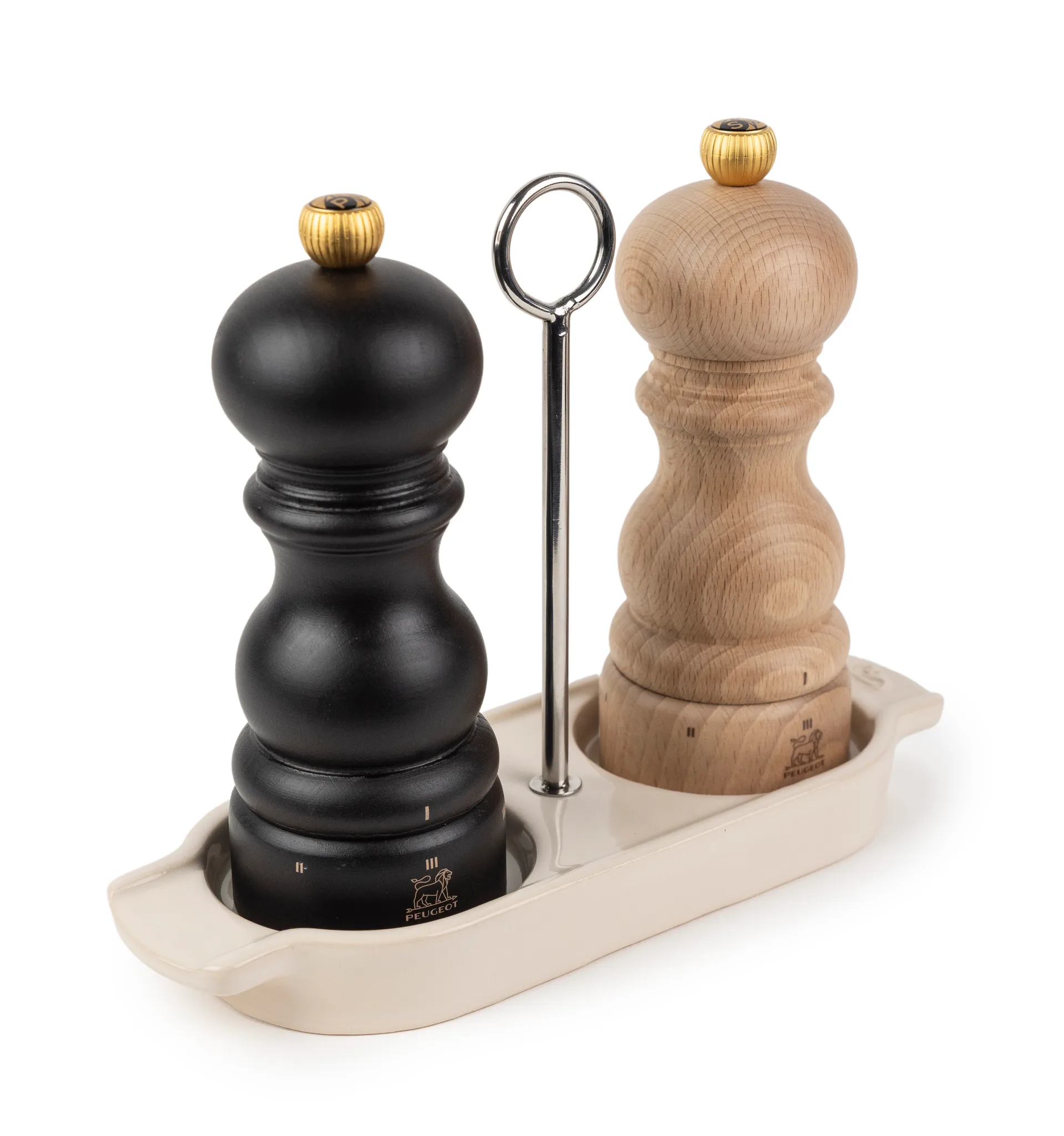 Linea kværnholder med håndtag, Ecru Peugeot