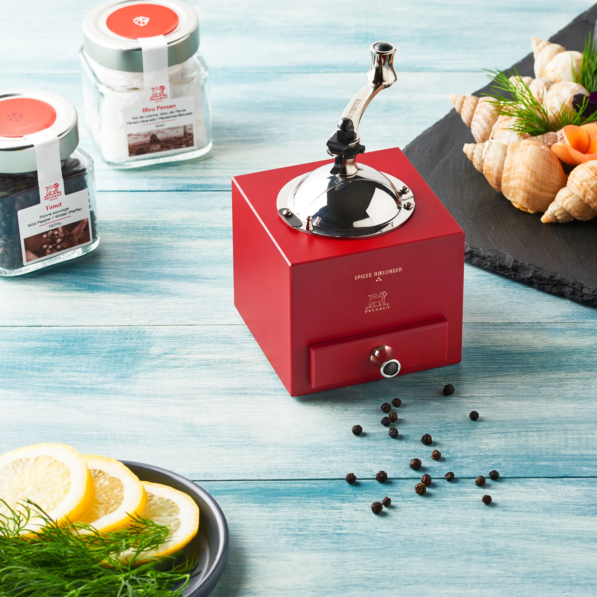 Roellinger manuel peberkværn, Rød Peugeot