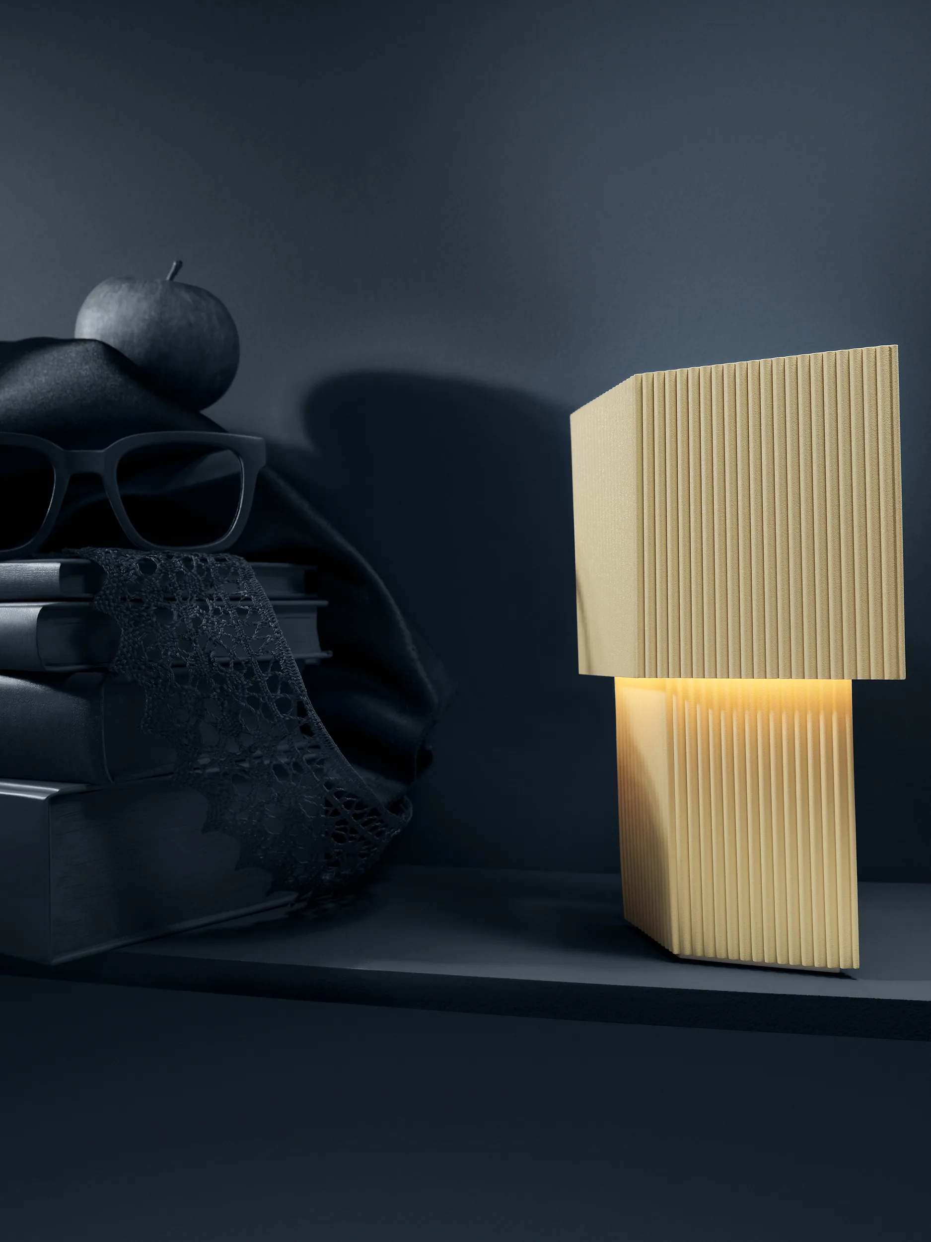 Romb Mini portable bordlampe 19 cm, Vanilla Pholc