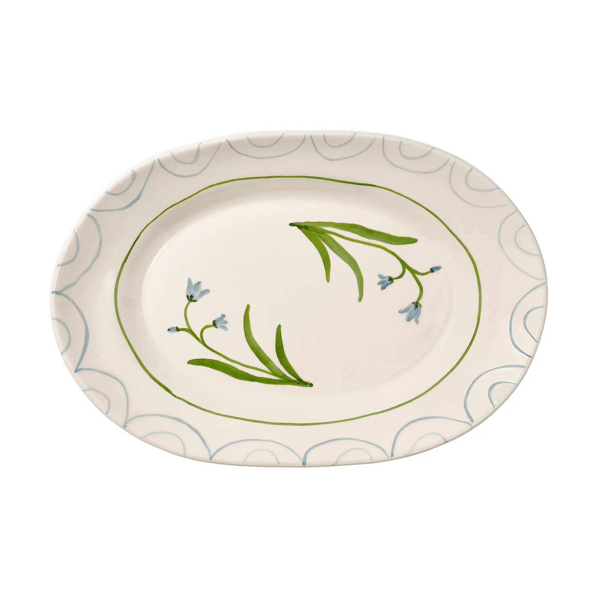 Cottage flower Blue Bell serveringsfad, Light Blue, 38,5 cm Pick a Poppy