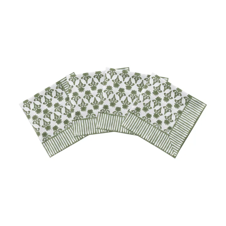 Lily bomuldsserviet - Green, 4-pak, 45x45 cm - Pick a Poppy