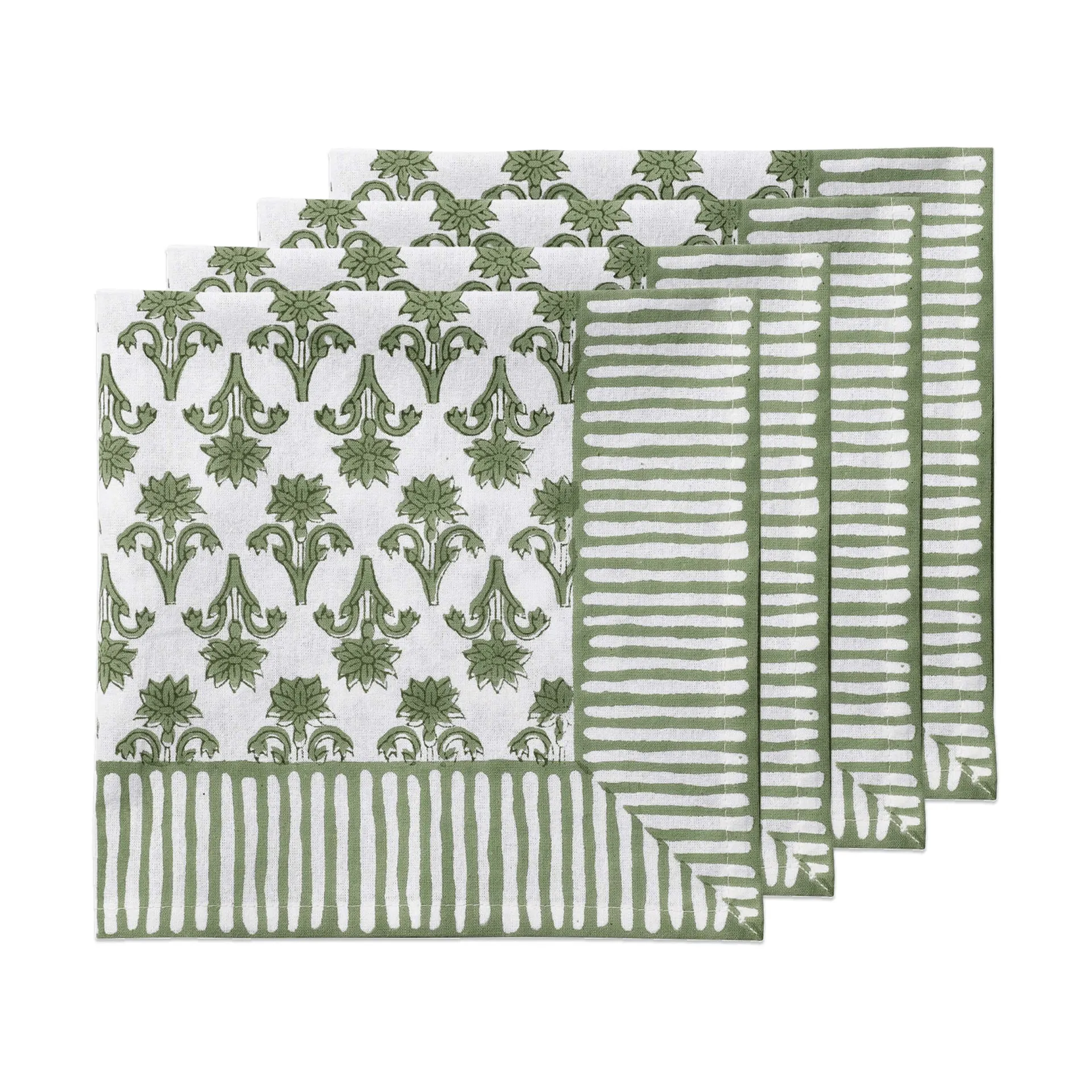 Lily bomuldsserviet, Green, 4-pak, 45x45 cm Pick a Poppy