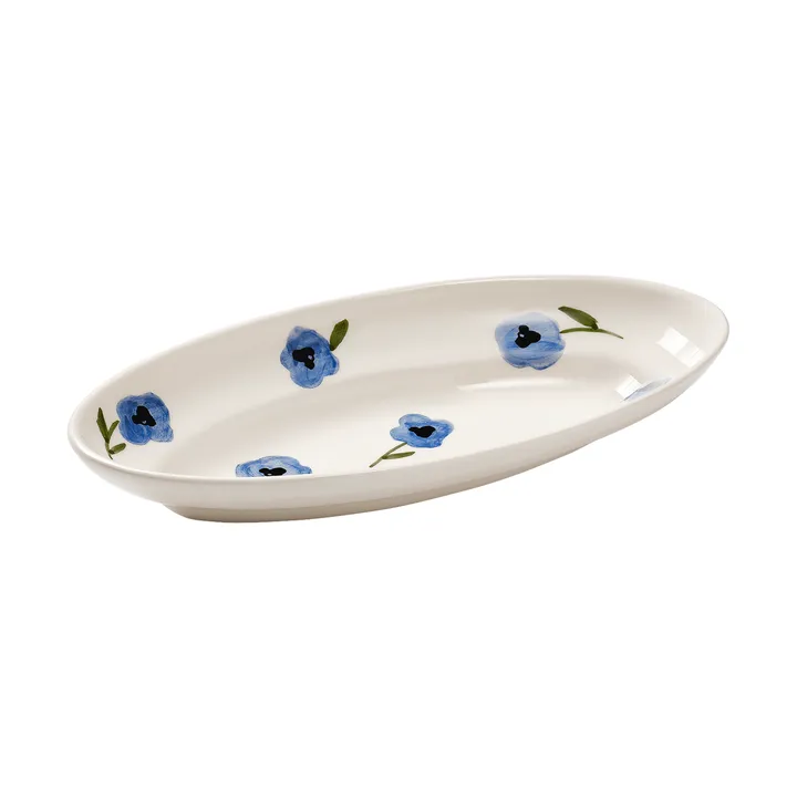 Madelen Möllard Pansy serveringsfad - Blue, small, 22,5 cm - Pick a Poppy