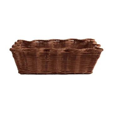 Scallop Rattan kurv - Dark Brown, 20x30 cm - Pick a Poppy