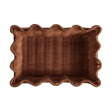 Scallop Rattan kurv - Dark Brown, 20x30 cm - Pick a Poppy