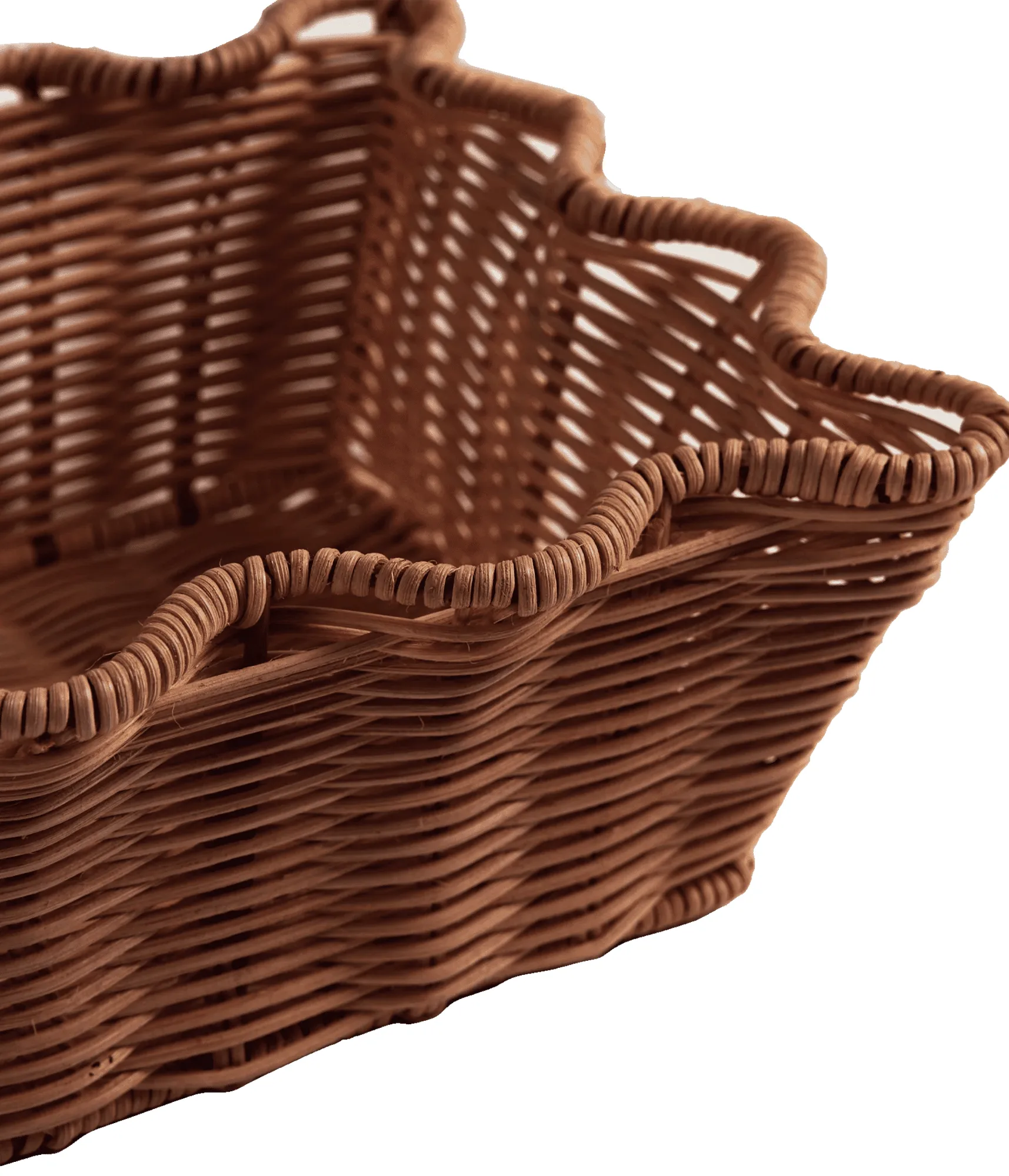 Scallop Rattan kurv, Dark Brown, 20x30 cm Pick a Poppy