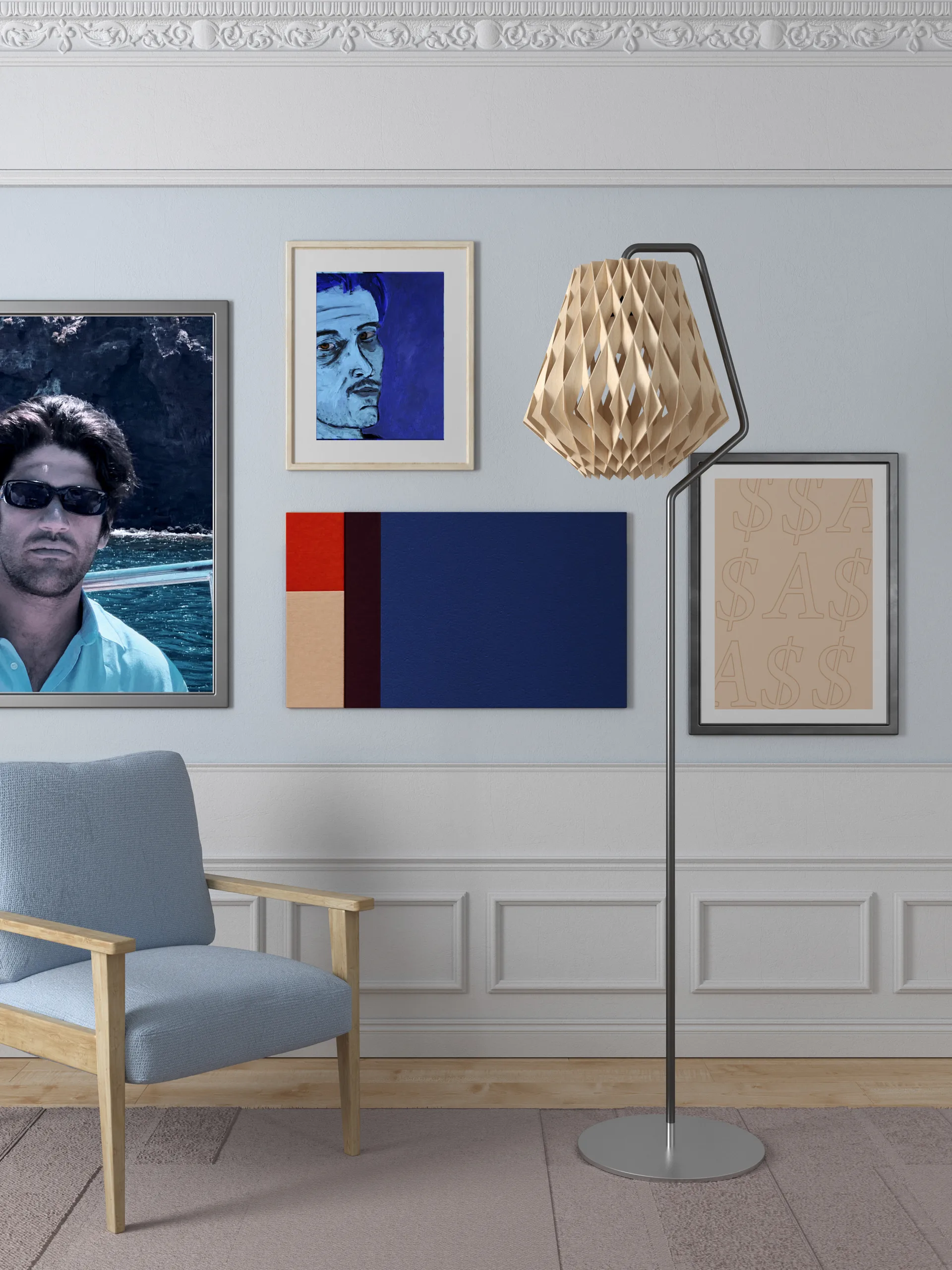 Pilke Signature gulvlampe Ø28 cm, Birk Pilke