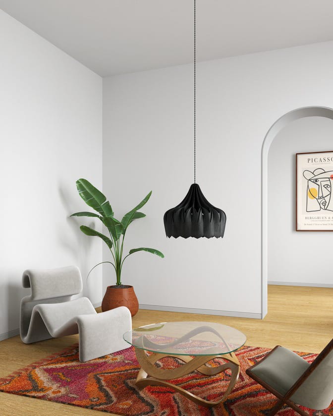 Pioni pendel L Ø52 cm, Sort Pilke