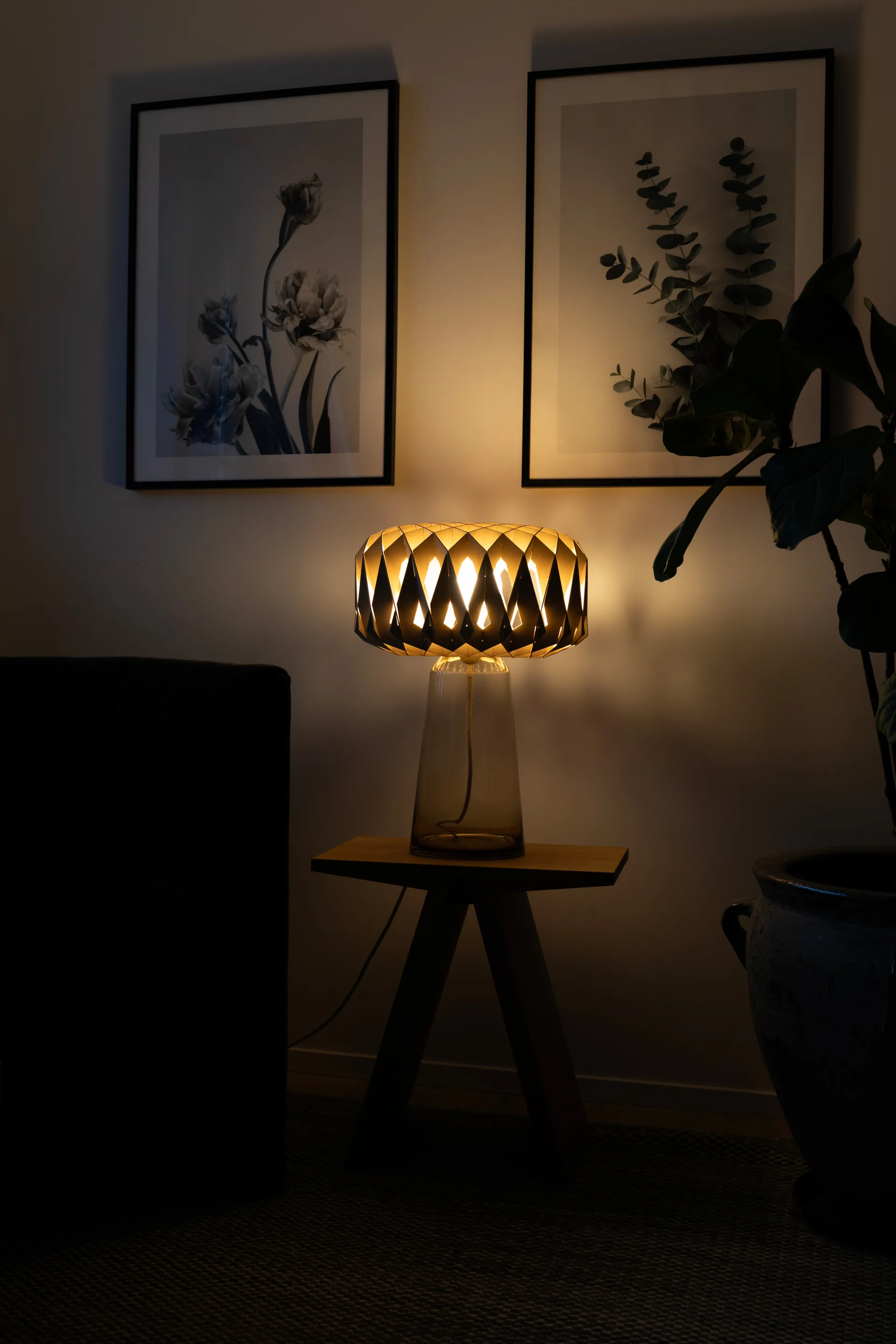 Signature 35 bordlampe, Amber-birk, Ø36,5x53 cm Pilke
