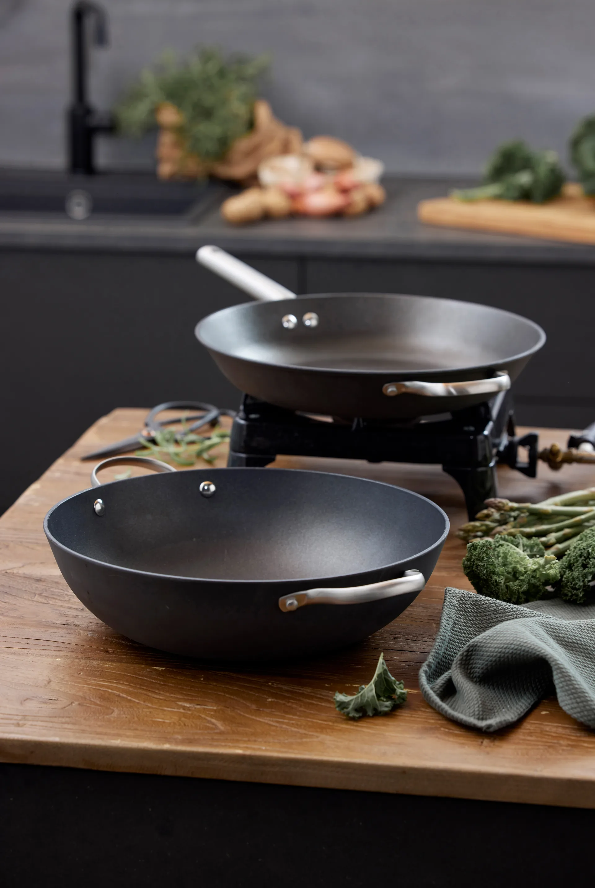 Garonne wokpande letvægtsstøbejern, Ø34 cm Pillivuyt