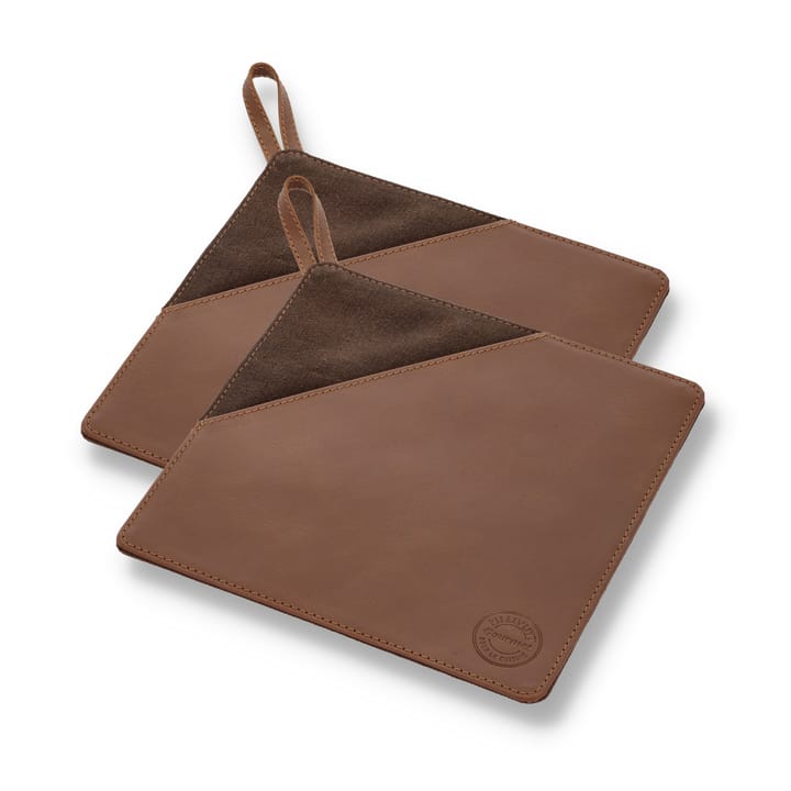 Pillivuyt Gourmet grydelap 20,5x20,5 cm 2-pak - Brunt læder - Pillivuyt