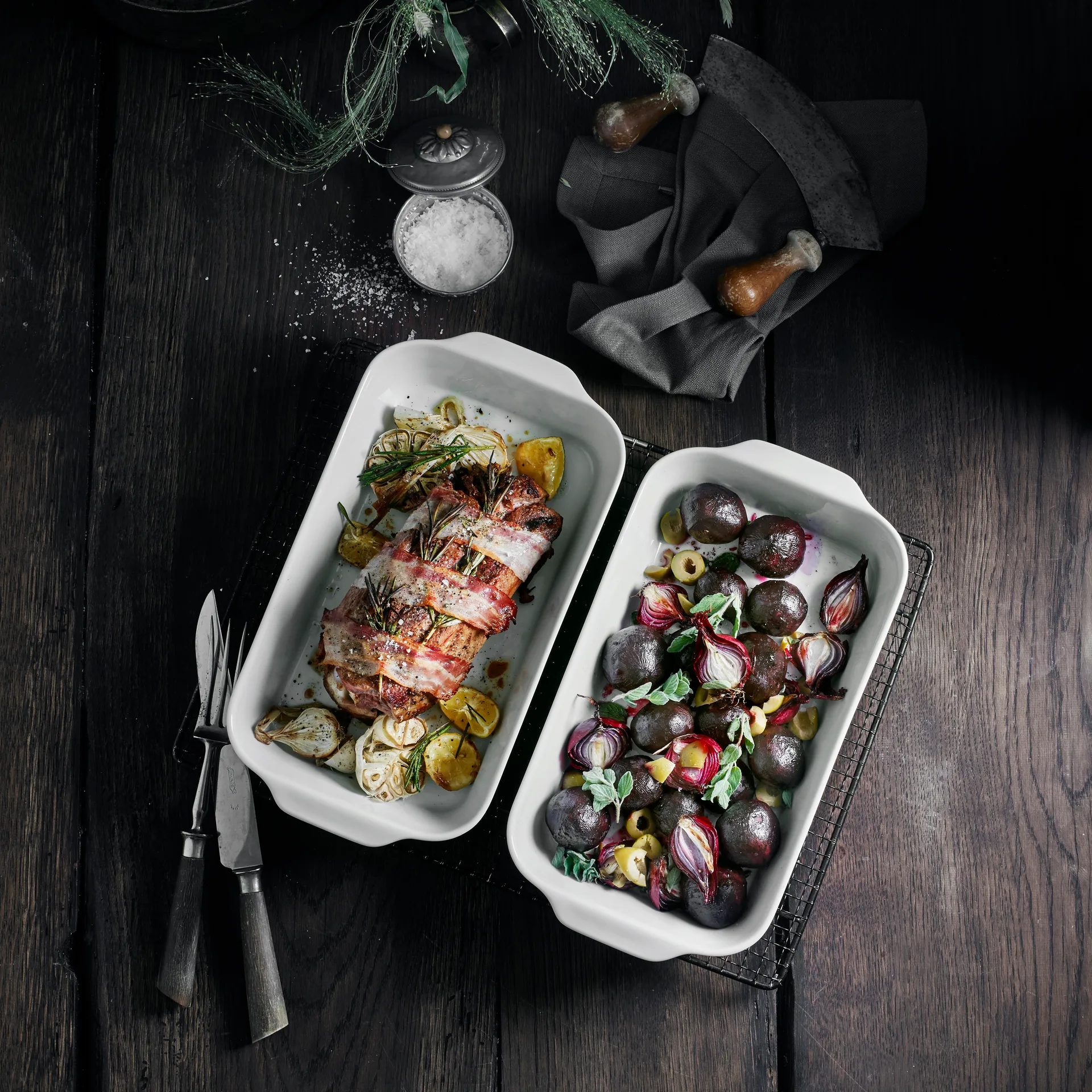 Pillivuyt serveringstallerken, hvid, 38x21 cm Pillivuyt