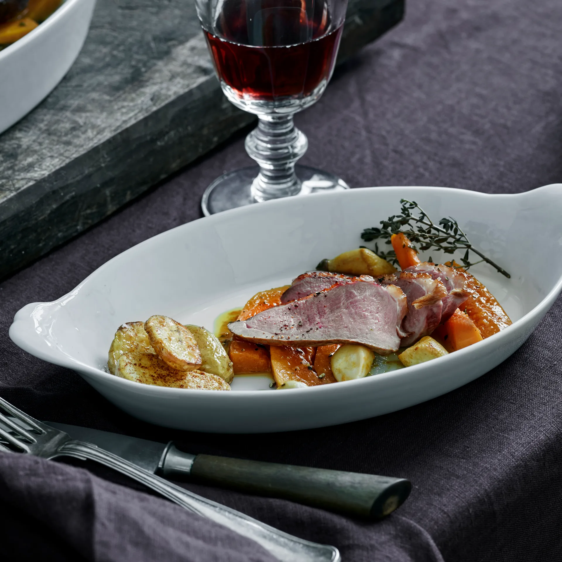 Pillivuyt serveringstallerken, oval, hvid, 23x13 cm Pillivuyt