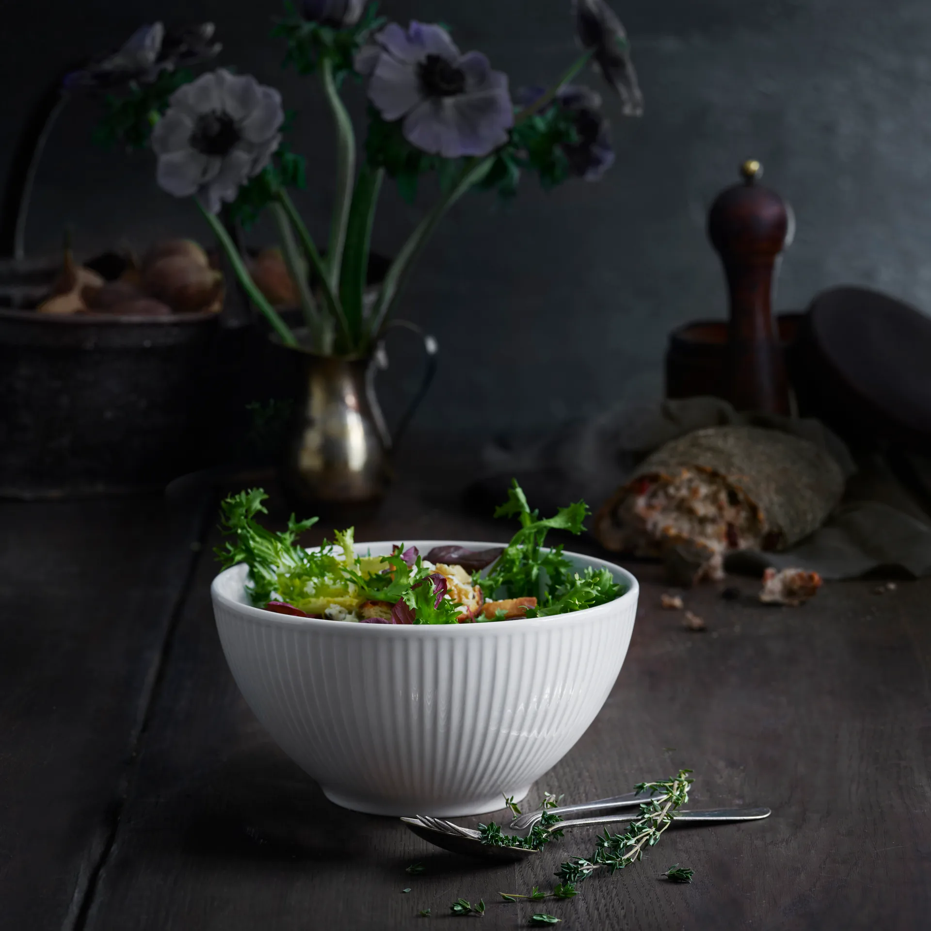 Plissé skål 3,3 l, Hvid Pillivuyt