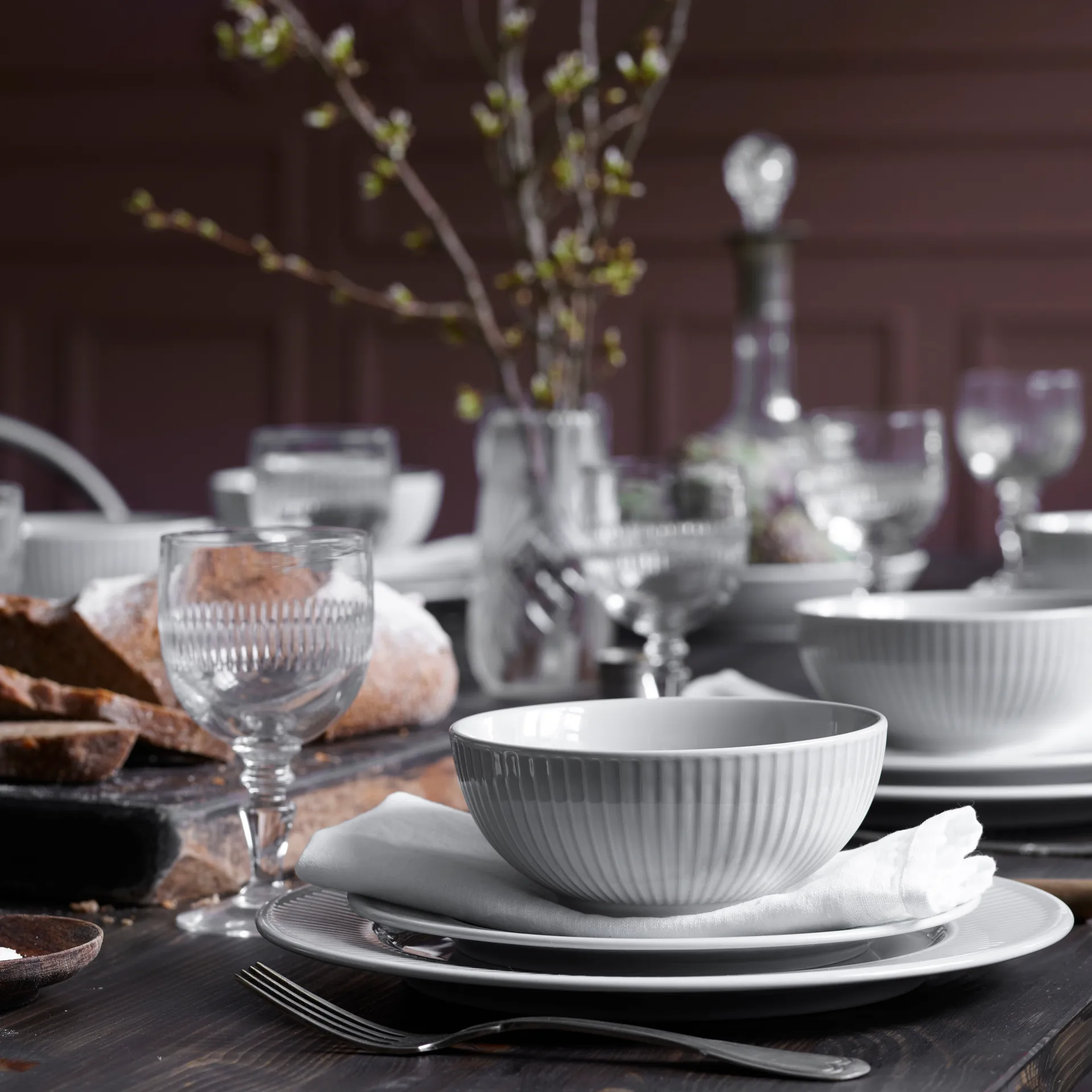 Plissé skål 60 cl, Hvid Pillivuyt