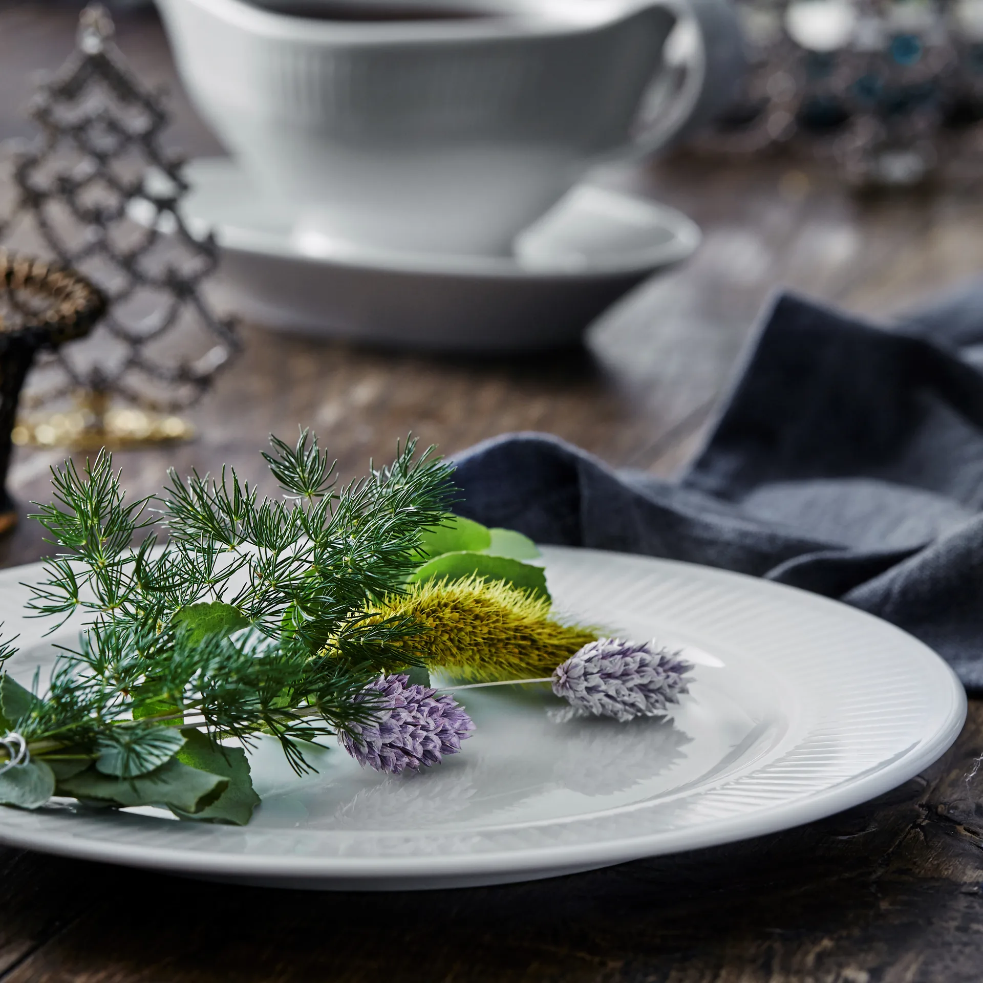 Plissé tallerken Ø24 cm, Hvid Pillivuyt