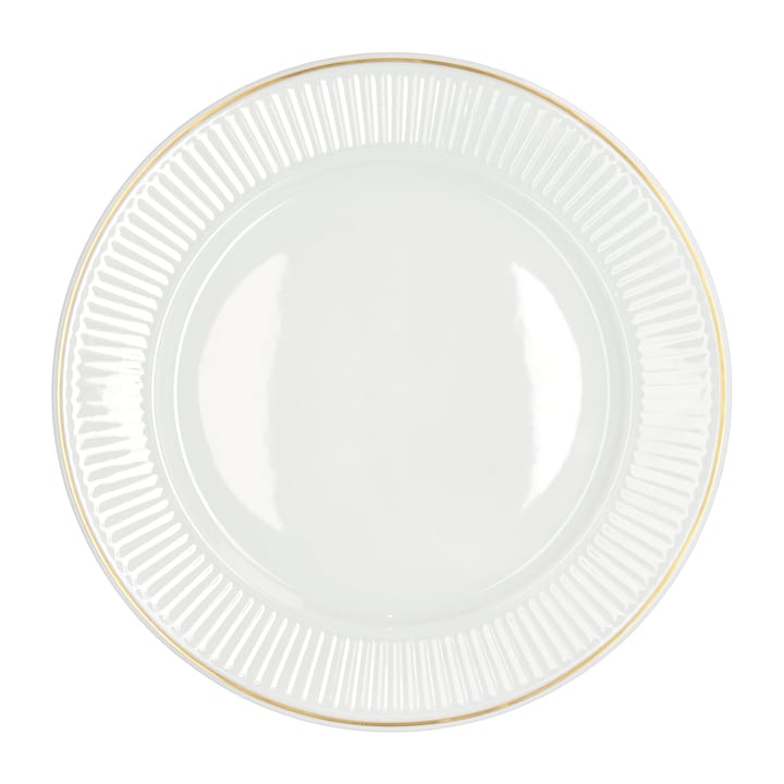 Plissé tallerken med guldkant Ø22 cm - Hvid - Pillivuyt