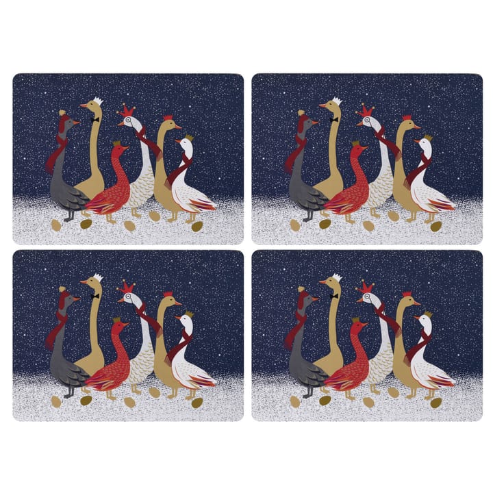 Christmas Geese bordskåner 4-pakke - 40x30 cm - Pimpernel