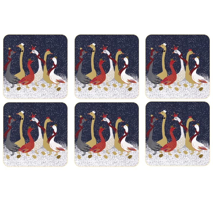 Christmas Geese bordskåner 6-pakke - Blå - Pimpernel