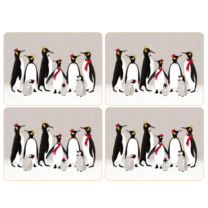 Christmas Penguin bordskåner 4-pakke - 30x23 cm - Pimpernel