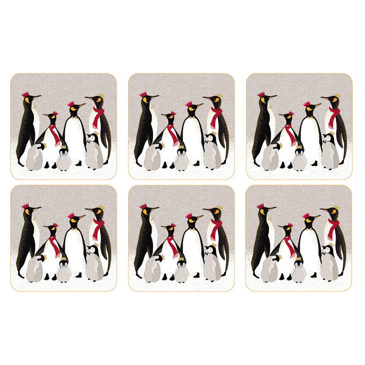 Christmas Penguin bordskåner 6-pakke - Grå - Pimpernel