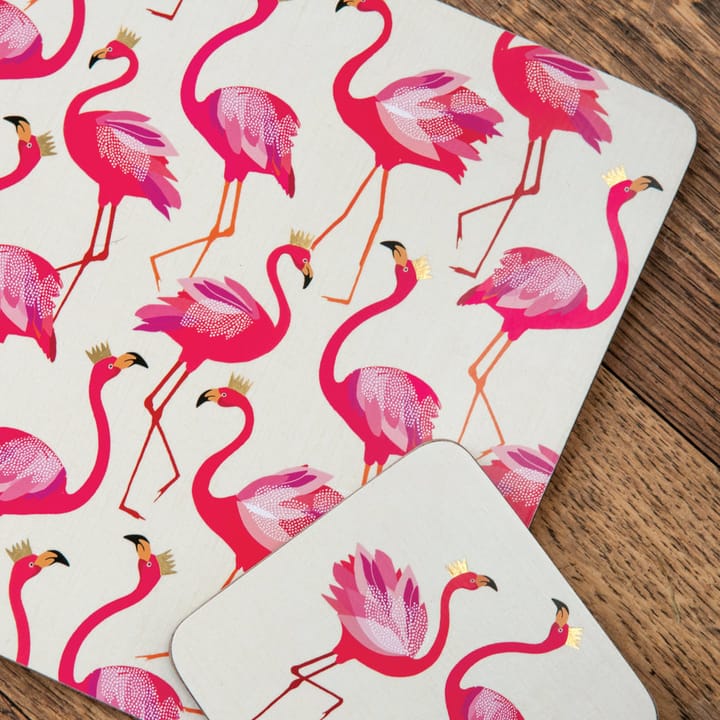 Flamingo glasbrikker – 4 stk. - 30 x 23 cm - Pimpernel