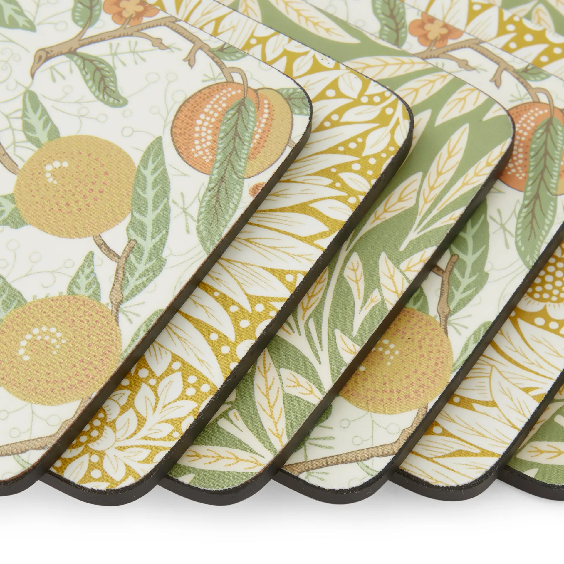 Morris & Co Simpley mixed glasunderlag 6 dele, Fruit, Willow, Marigold Pimpernel