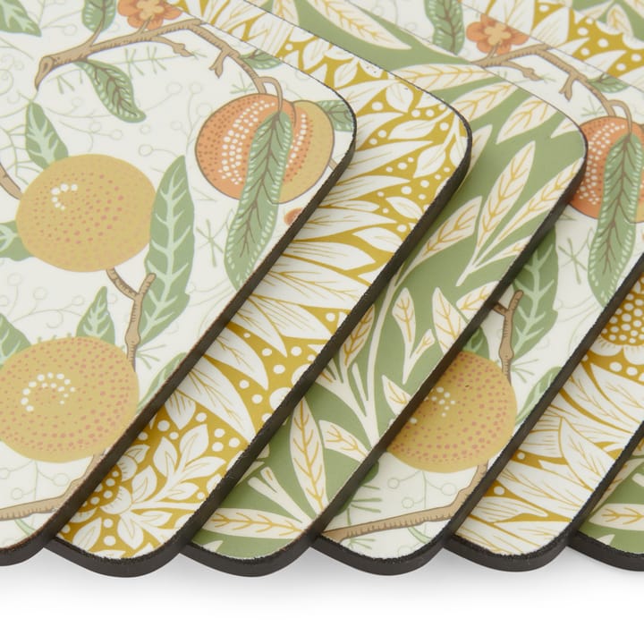 Morris & Co Simpley mixed glasunderlag 6 dele, Fruit, Willow, Marigold Pimpernel