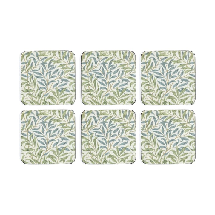 Morris & Co Willow Bough glasunderlag 6-pak - Grøn, blå - Pimpernel