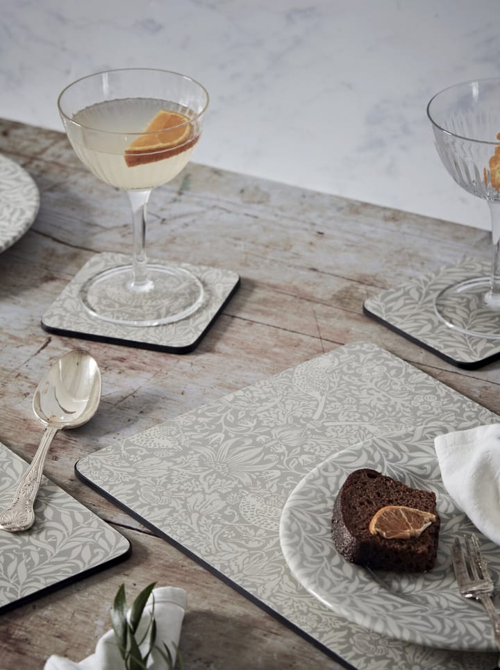 Strawberry Thief coasters 6-pak - Grey - Pimpernel